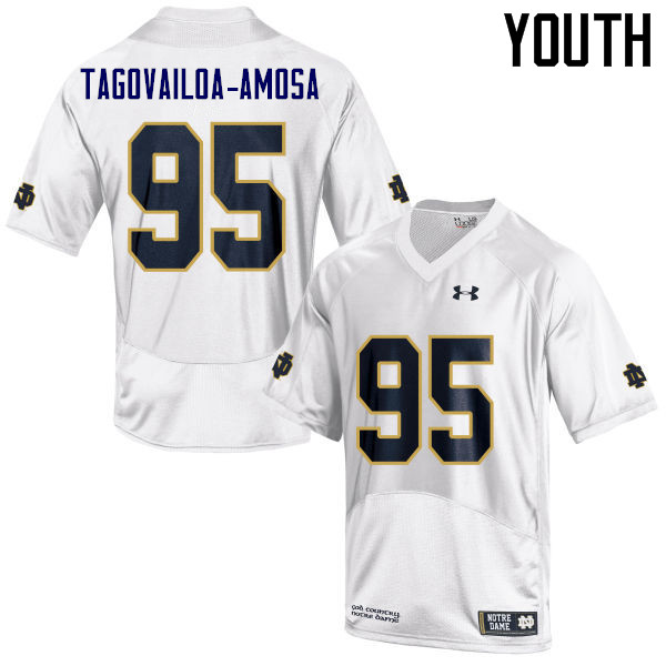 Youth #95 Myron Tagovailoa-Amosa Notre Dame Fighting Irish College Football Jerseys Sale-White